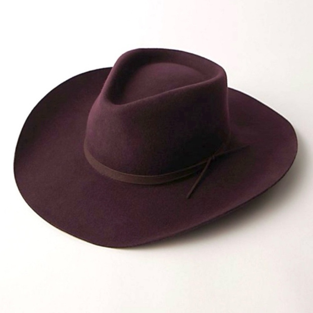 Free People X Wyeth Cowboy Hat Dark Burgundy NWT $68